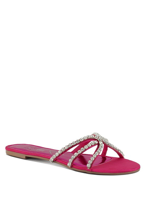 Mezzie Dimante Strap Flat Sandals - Tigbuls Variety Fashion