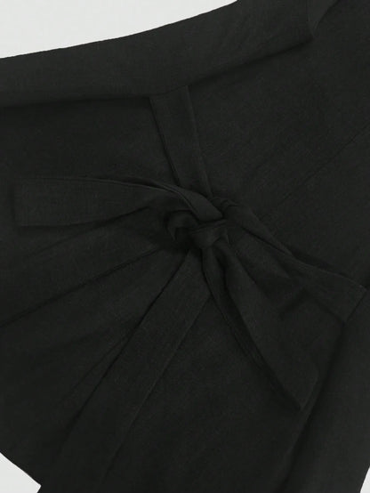 V-Neck Button Detail Vest and Skirt Two-Piece Set - Tigbul's Variety Fashion Shop