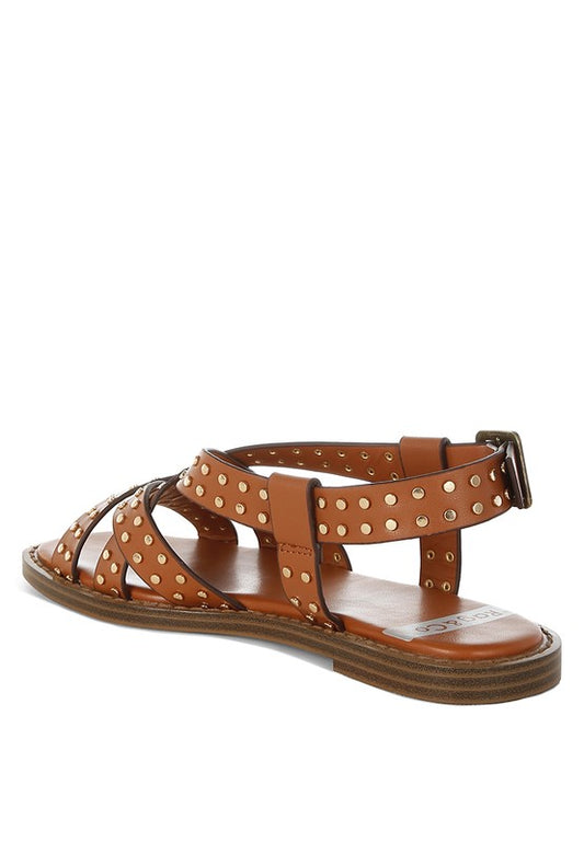 Anemone Studded Flat Gladiator Sandals - Tigbul's Variety Fashion Shop