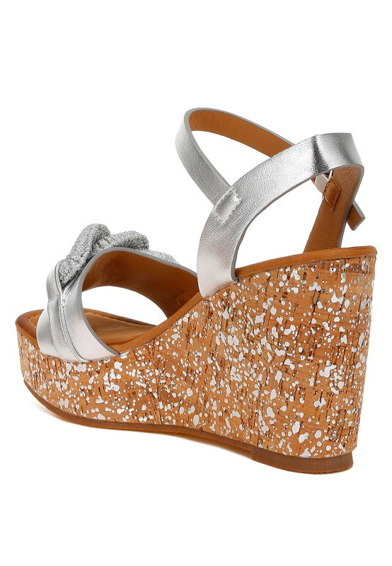 Emelda Chain Link Detail Wedge Sandals - Tigbul's Variety Fashion Shop