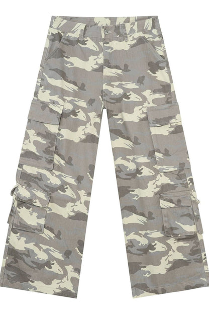 Men's Camouflage Wide Leg Cargo Jeans - Tigbul's Variety Fashion Shop