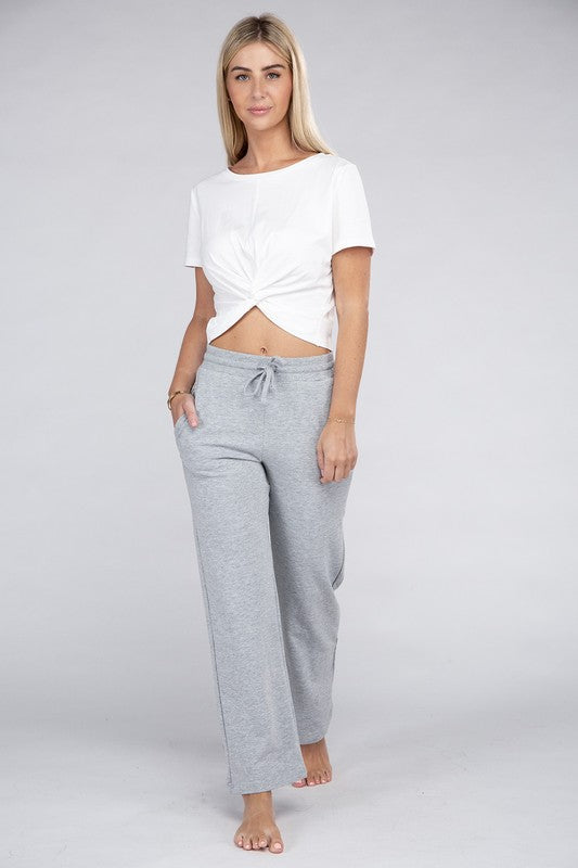 Lounge Wide Pants with Drawstrings - Tigbuls Variety Fashion