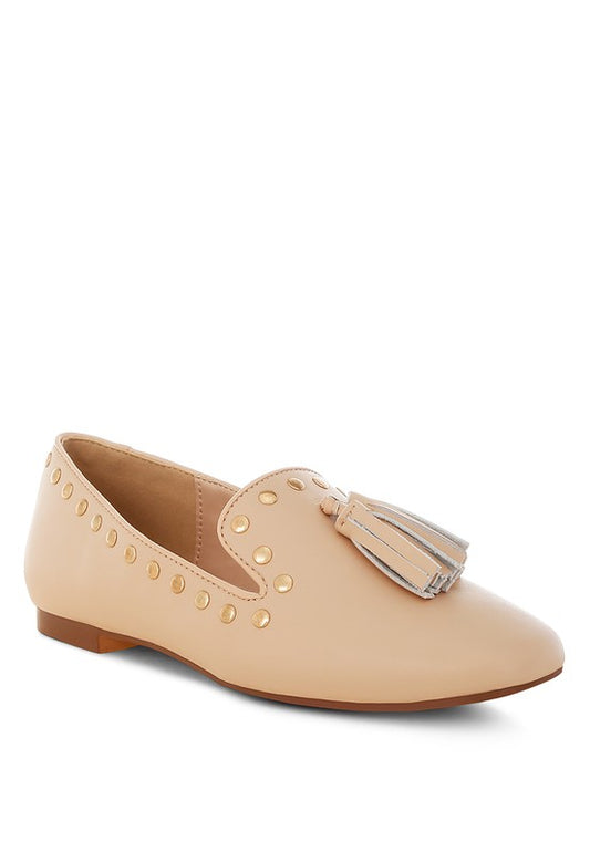 Philoha Studs & Tassels Detail Flat Loafers - Tigbul's Variety Fashion Shop