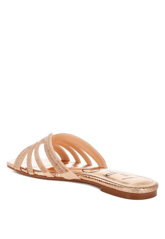 Dindy Rhinestone Cut Out Flats - Tigbul's Variety Fashion Shop