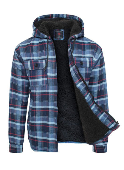 Men's Flannel Sherpa Lining Jacket - Tigbul's Variety Fashion Shop