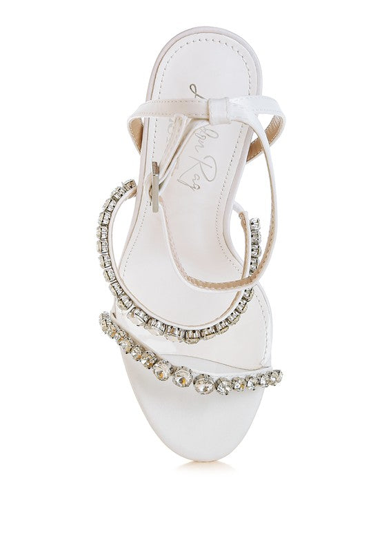 Aragon Diamante Embellished Fantasy Heel Sandals - Tigbul's Variety Fashion Shop