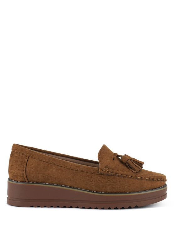 Daiki Platform Lug Sole Tassel Loafers - Tigbul's Variety Fashion Shop