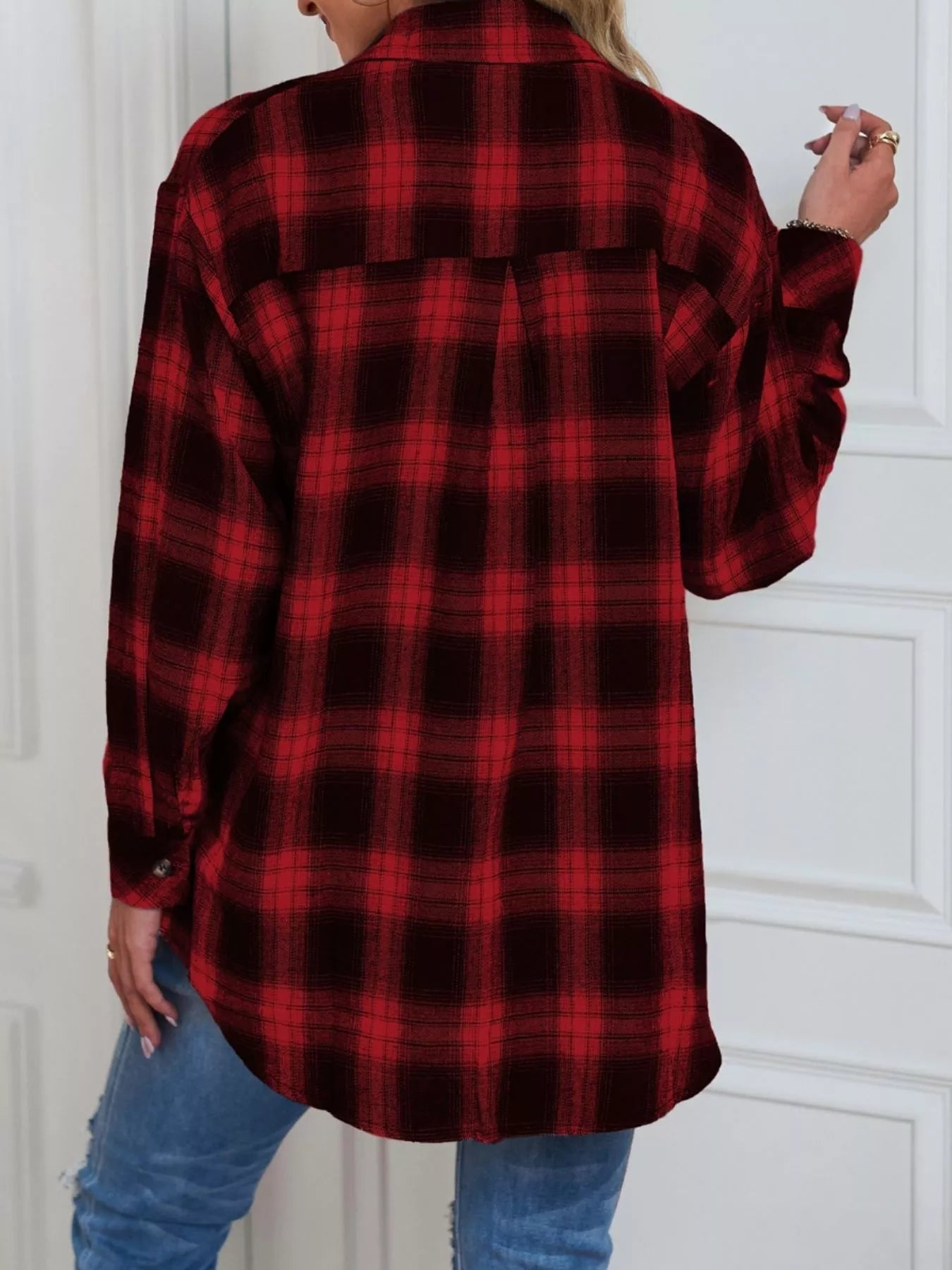 Casual Plaid Button Up Shirt - Tigbul's Variety Fashion Shop