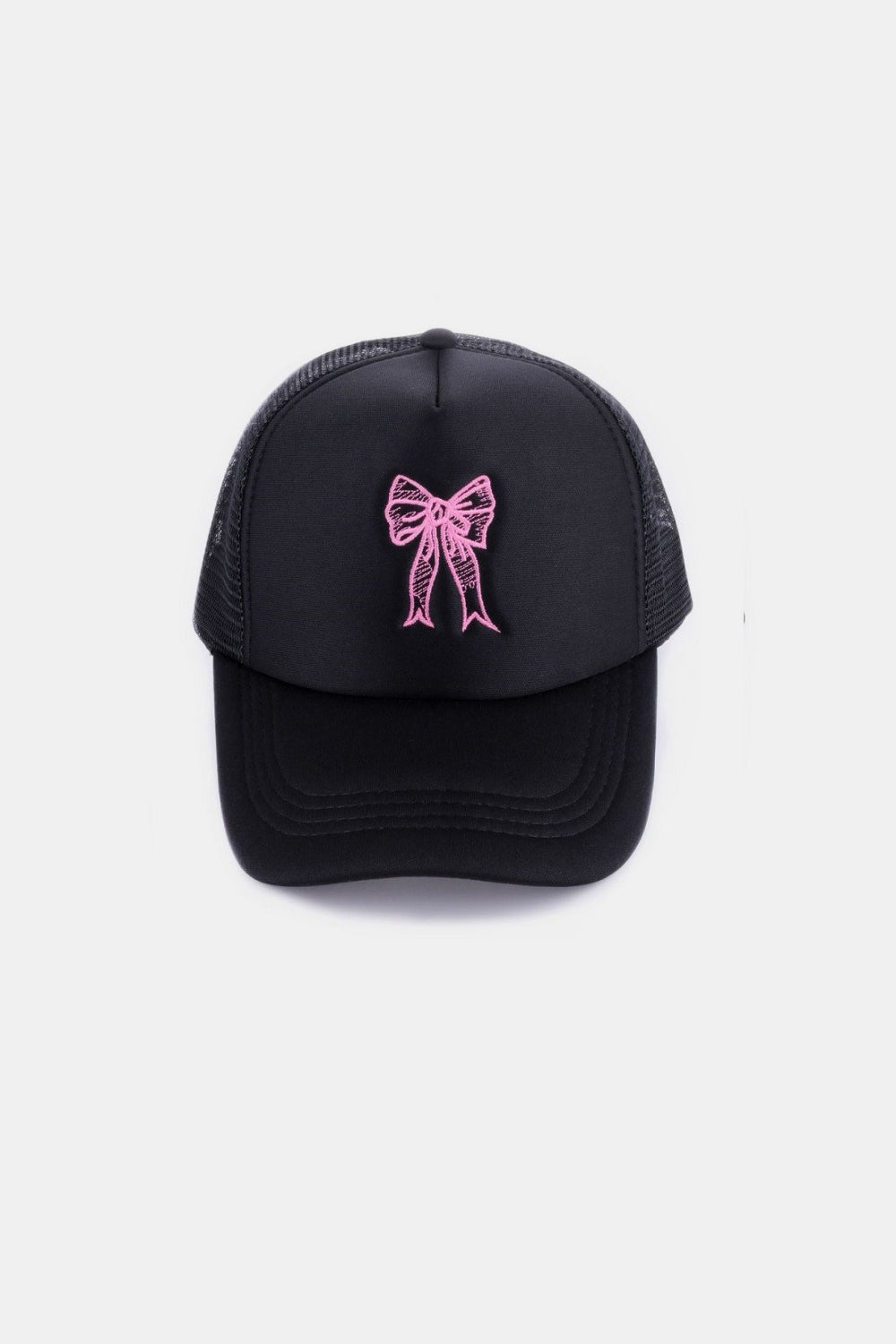 Zenana Ribbon Bow Embroidery Trucker Hat - Tigbul's Variety Fashion Shop