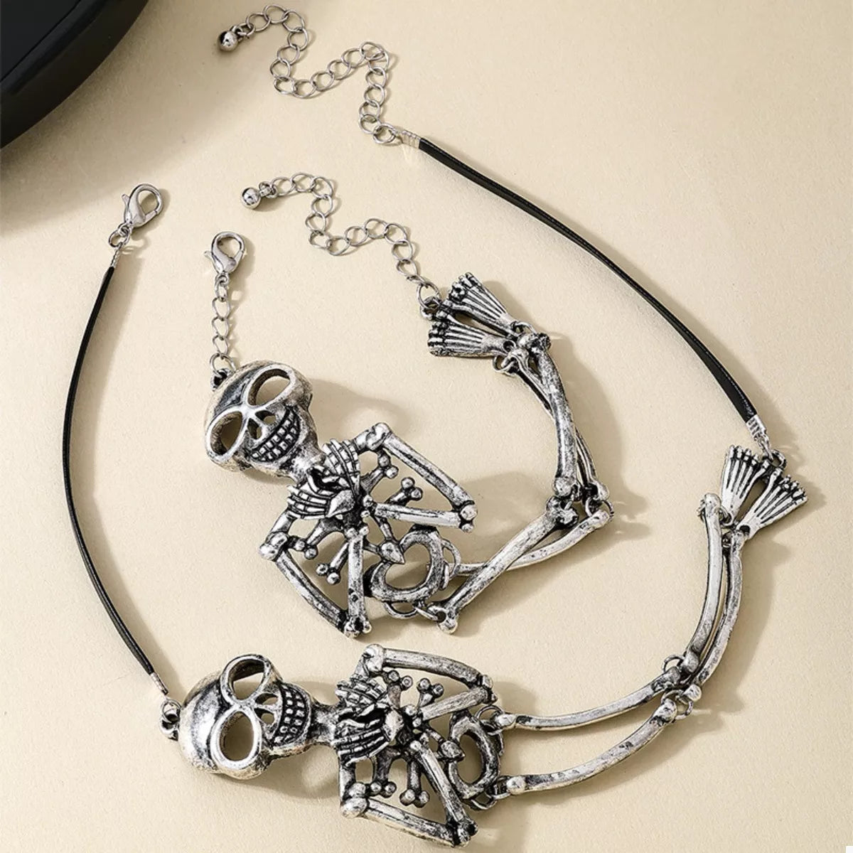 Alloy Skull Necklace and Bracelet Jewelry Set - Tigbul's Variety Fashion Shop