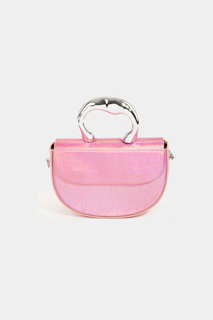 Fame Glossy Semi Circle Top Handle Bag - Tigbul's Variety Fashion Shop