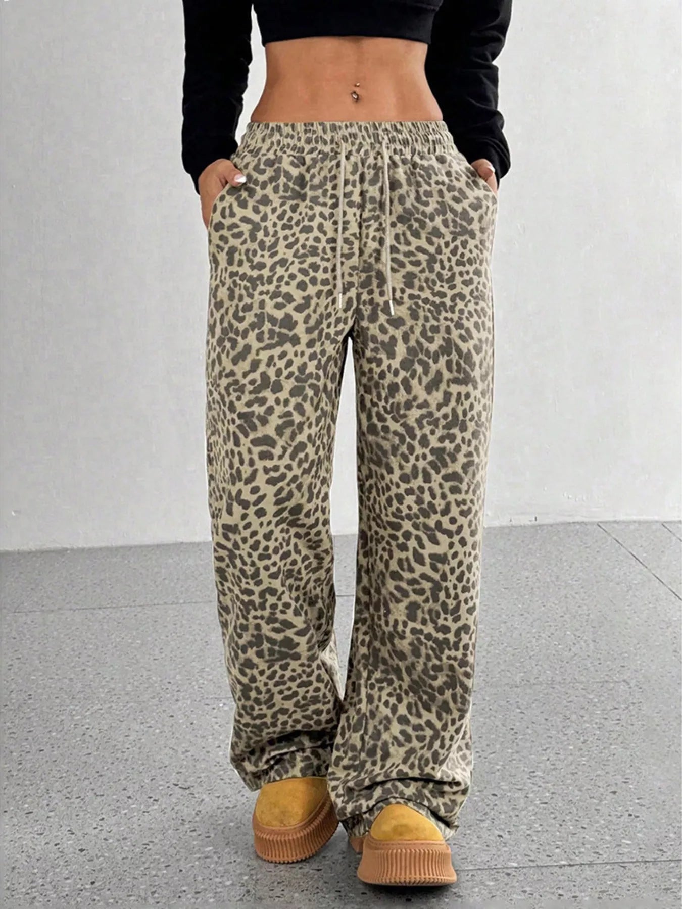 Full Size Leopard Print Wide Leg Pants Plus Size - Tigbul's Variety Fashion Shop