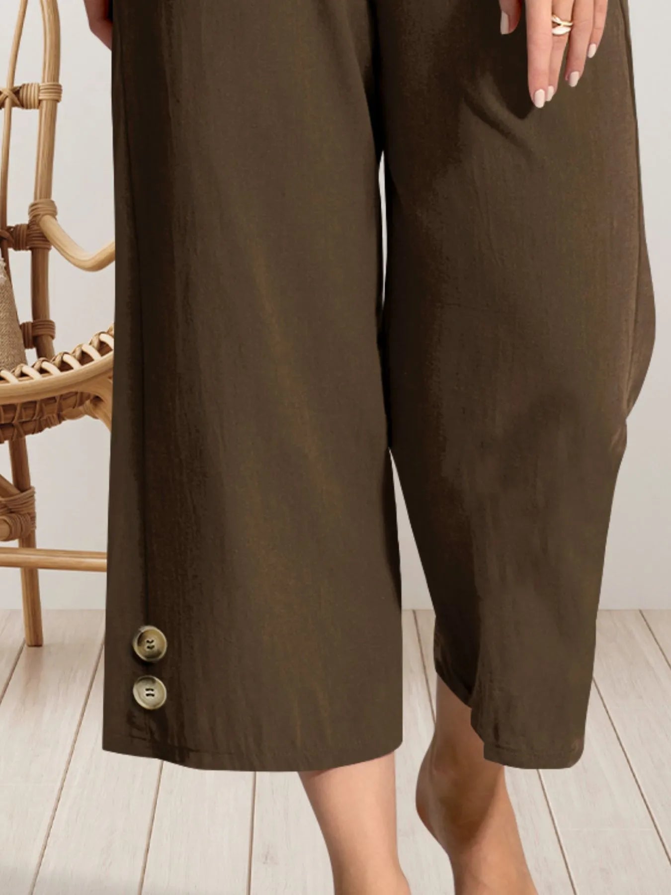 Wide Leg Cropped Pants - Tigbul's Variety Fashion Shop