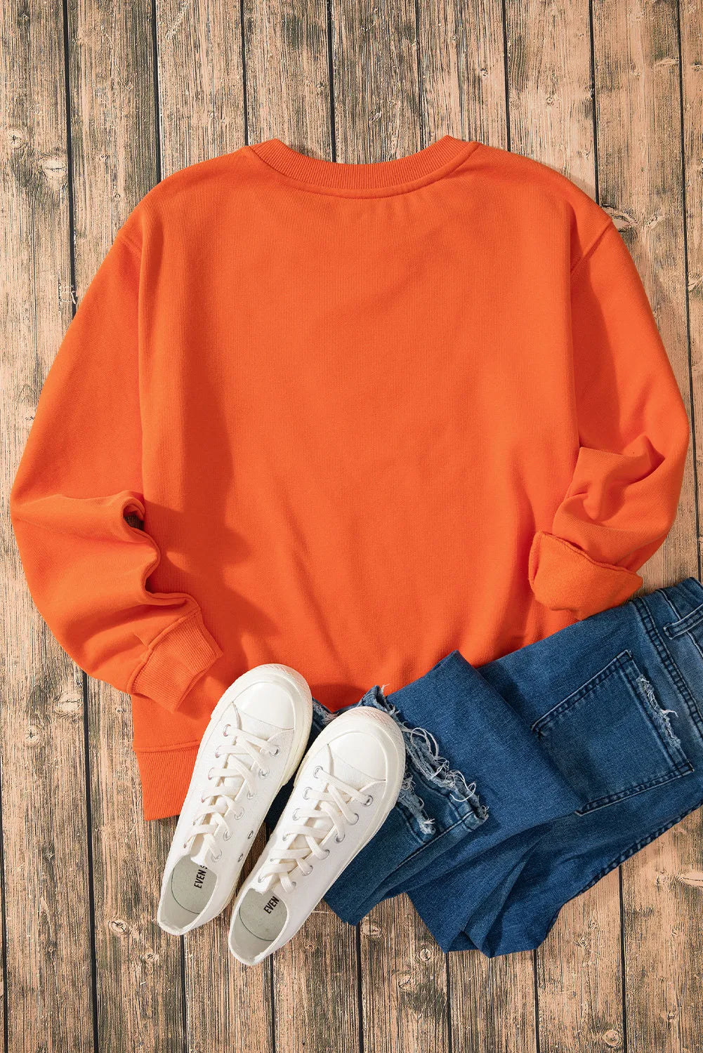 Letter Round Neck Long Sleeve Sweatshirt - Tigbul's Variety Fashion Shop