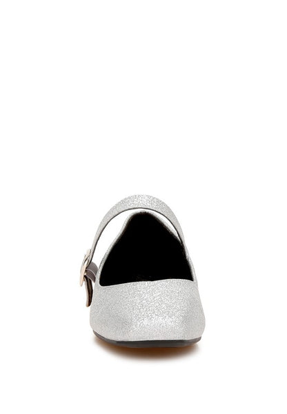 Herma Glitter Pin Buckle Ballerinas - Tigbul's Variety Fashion Shop