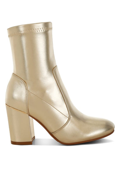 Tirana Metallic Pleather Sock Boots - Tigbul's Variety Fashion Shop