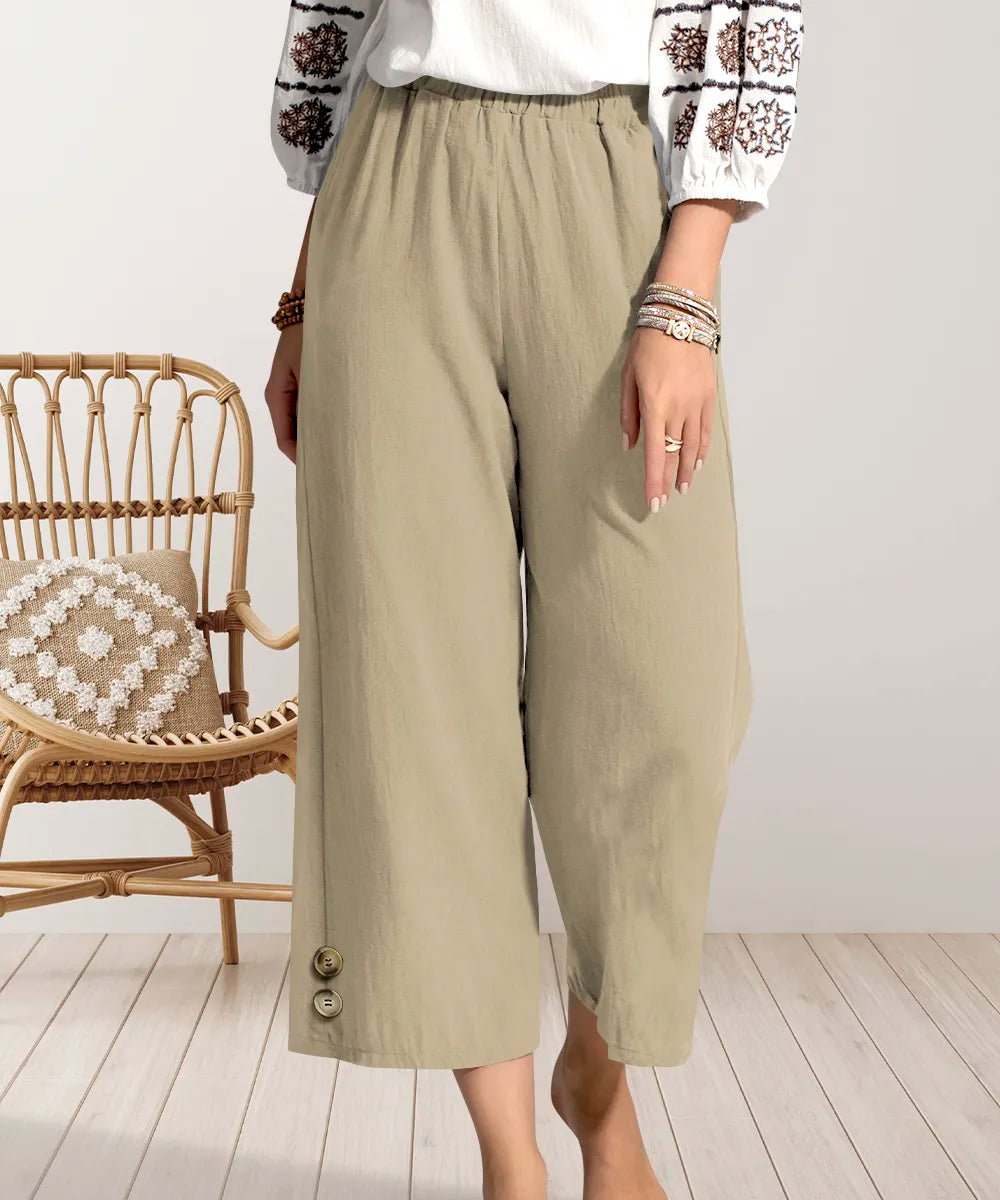 Wide Leg Cropped Pants - Tigbul's Variety Fashion Shop
