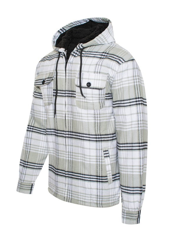 Men's Flannel Sherpa Lining Jacket - Tigbul's Variety Fashion Shop