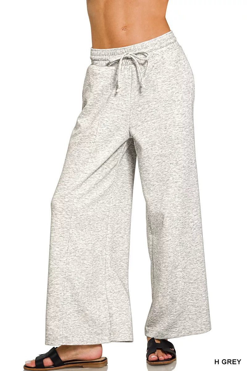 Zenana Scuba Drawstring Wide Leg Pants - Tigbul's Variety Fashion Shop