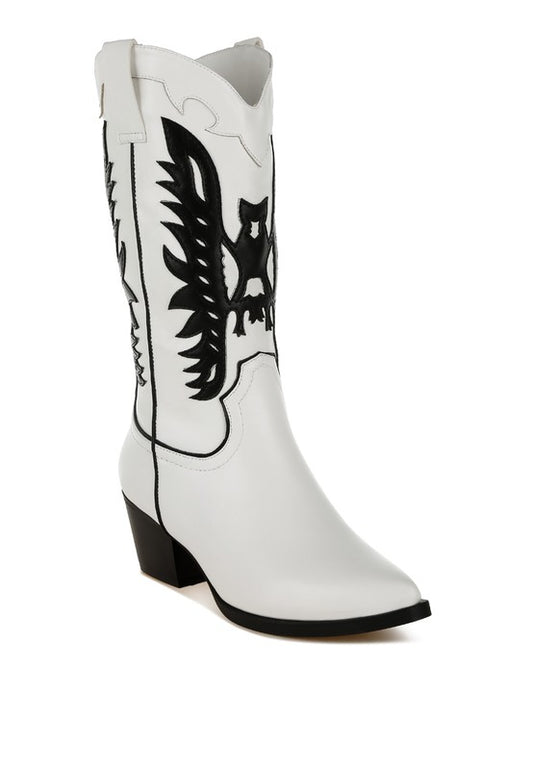 Thistle Winged Patchwork Cowboy Boots - Tigbul's Variety Fashion Shop