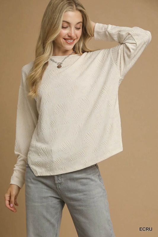 Umgee Textured Knit Long Sleeve Top - Tigbul's Variety Fashion Shop