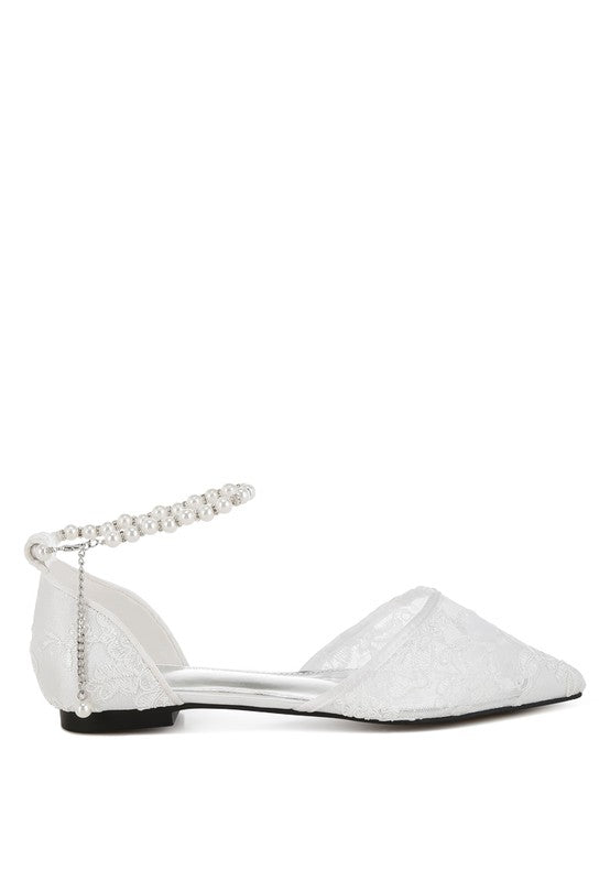 Shrami Pearl & Rhinestone Strap Flat Sandals - Tigbul's Variety Fashion Shop