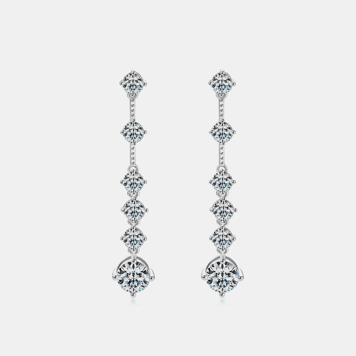 4 Carat Moissanite 925 Sterling Silver Earrings - Tigbul's Variety Fashion Shop