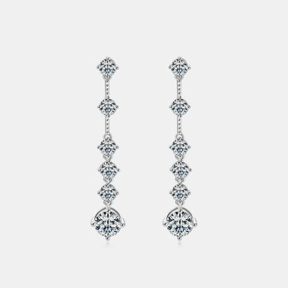 4 Carat Moissanite 925 Sterling Silver Earrings - Tigbul's Variety Fashion Shop