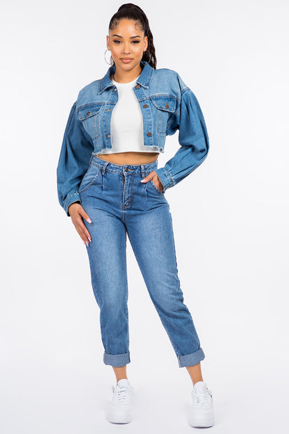 American Bazi High Waist Pleated Waist Mom Jeans - Tigbul's Variety Fashion Shop