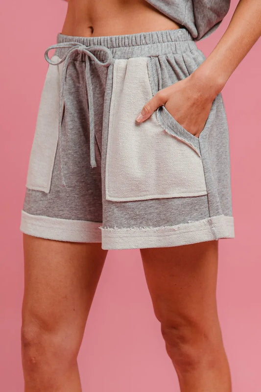 BiBi French Terry Knit Shorts with Side Pocket - Tigbul's Variety Fashion Shop