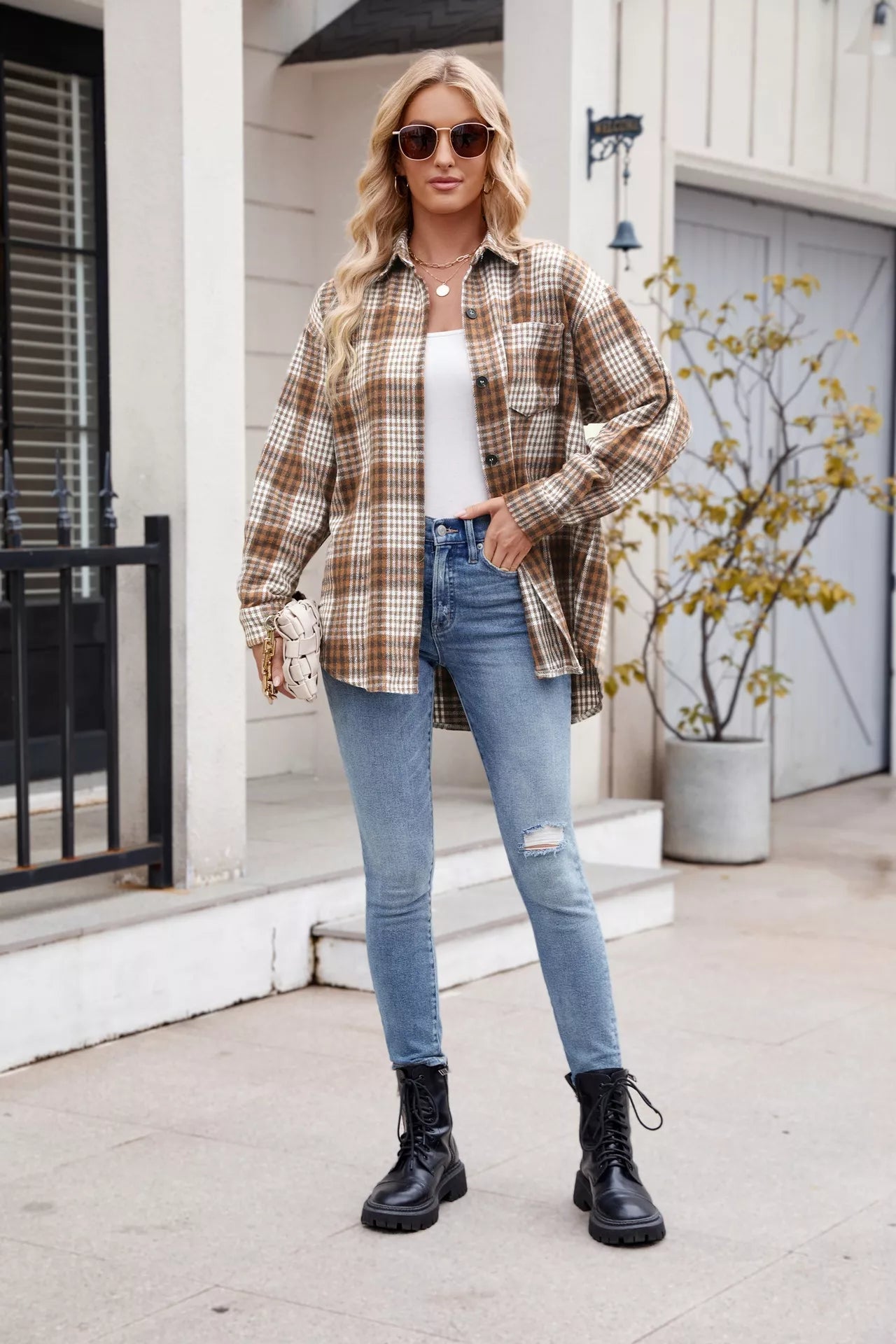 Casual Plaid Long Sleeve Shirt - Tigbul's Variety Fashion Shop