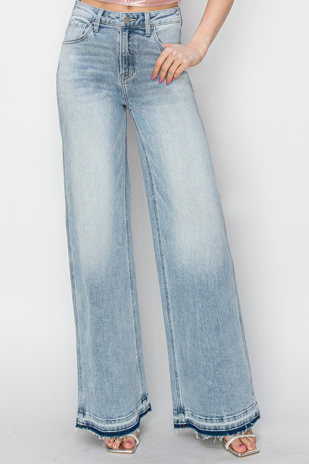 Risen Full Size High Rise Wide Leg Jeans - Tigbul's Variety Fashion Shop