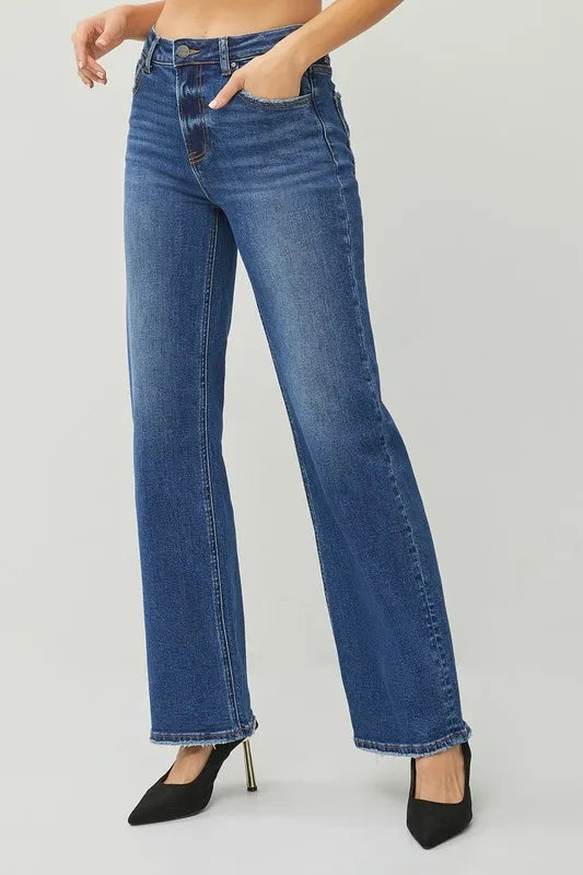 RISEN High Rise Straight Jeans - Tigbul's Variety Fashion Shop