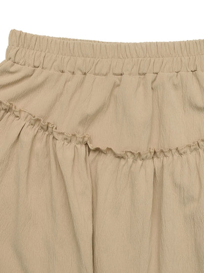 Elastic Waist Layered Skirt - Tigbul's Variety Fashion Shop
