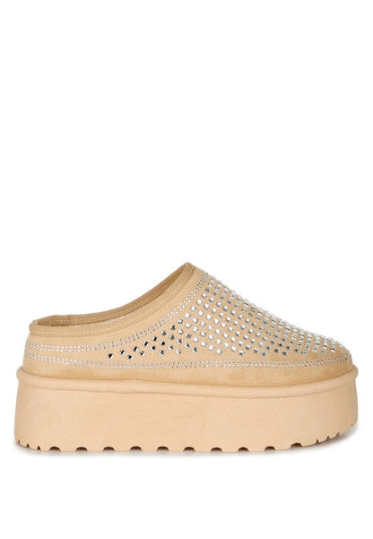 Kickles Rhinestones Embellished Classic Platform - Tigbul's Variety Fashion Shop