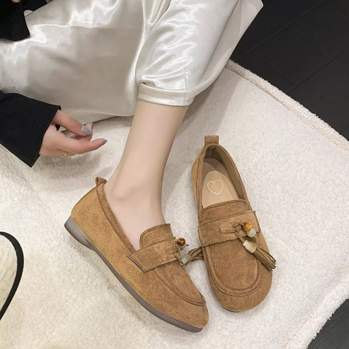 Tassel Round Toe Slip-Ons - Tigbul's Variety Fashion Shop