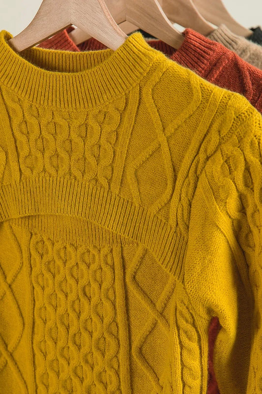 BiBi Cable-Knit Sweater with Cut Out Chest Detail - Tigbul's Variety Fashion Shop