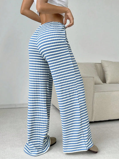 Striped Wide Leg Drawstring Pants - Tigbul's Variety Fashion Shop