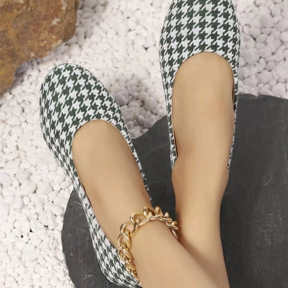 Houndstooth Pattern Slip-Ons - Tigbul's Variety Fashion Shop