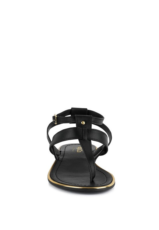 Rag & Co Irene Flat Leather Thong Sandals - Tigbuls Variety Fashion