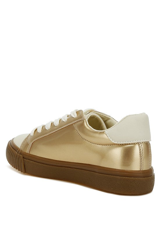 Jumping jacks Metallic Faux Leather Star Sneakers - Tigbul's Variety Fashion Shop