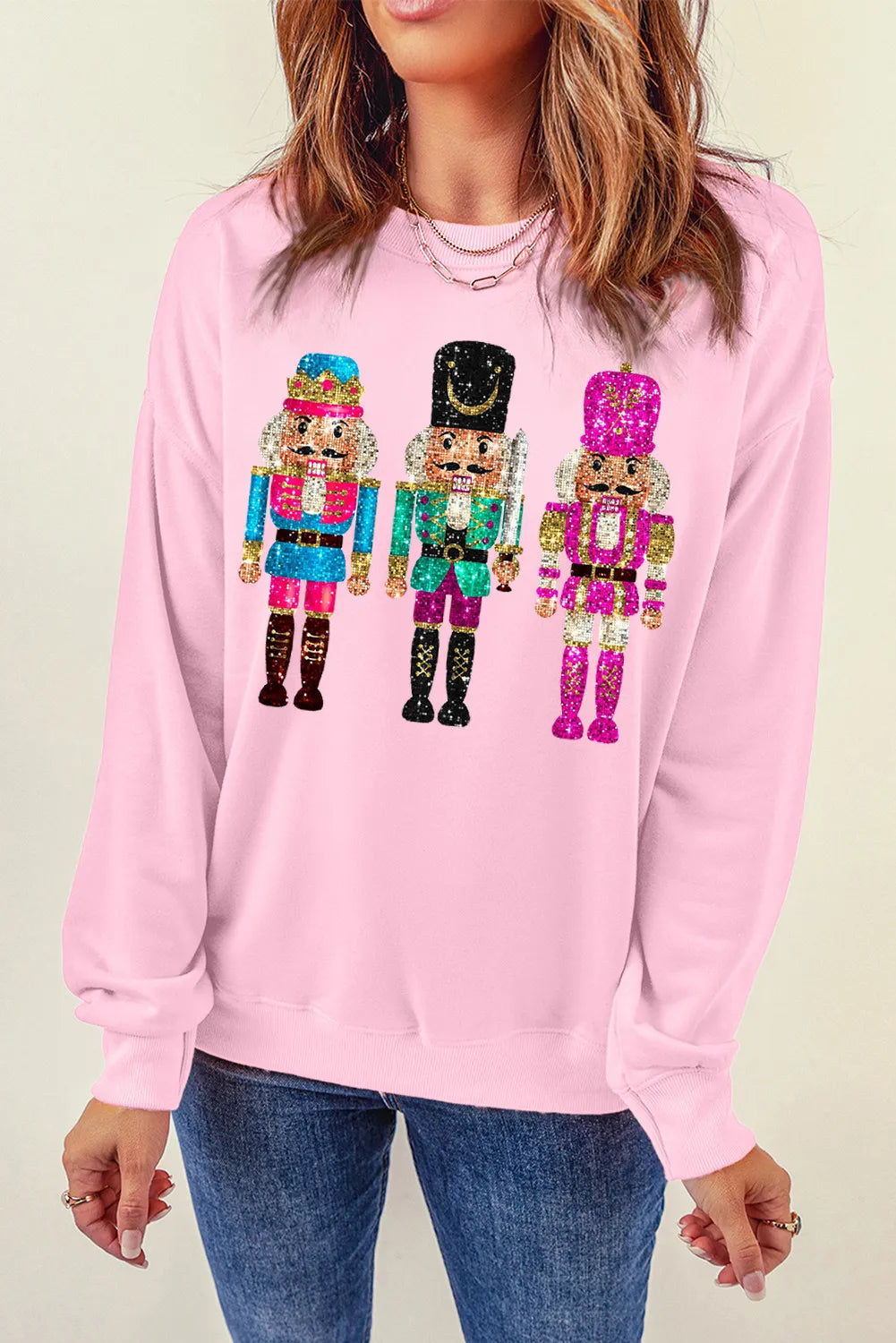 Nutcracker Graphic Round Neck Long Sleeve Sweatshirt - Tigbul's Variety Fashion Shop