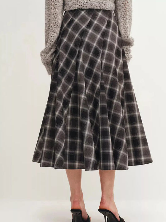 Plaid Midi Skirt - Tigbul's Variety Fashion Shop
