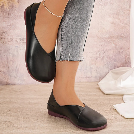 Round Toe Flats Slip-Ons - Tigbul's Variety Fashion Shop