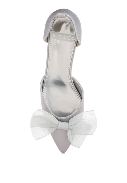 Cadell Bow Detail Satin Sandals - Tigbul's Variety Fashion Shop