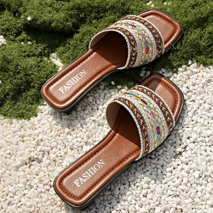Open Toe Flat Sandals - Tigbul's Variety Fashion Shop
