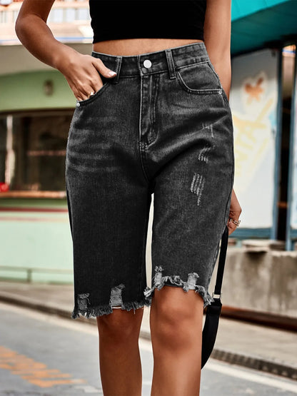 Raw Hem Denim Shorts - Tigbul's Variety Fashion Shop