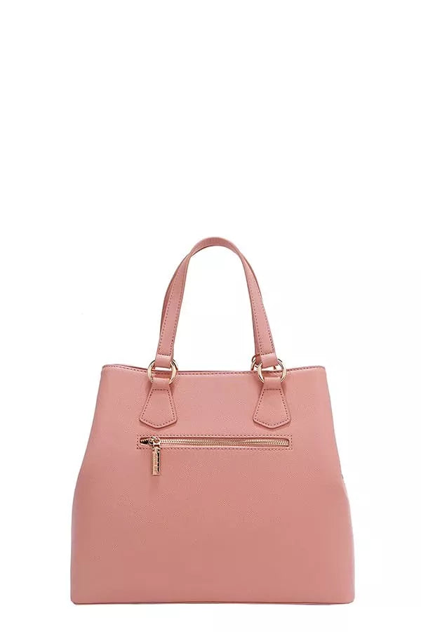 Nicole Lee USA Monogram Pattern Handbag with Rhinestones Decor - Tigbul's Variety Fashion Shop