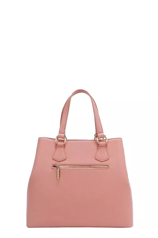 Nicole Lee USA Monogram Pattern Handbag with Rhinestones Decor - Tigbul's Variety Fashion Shop
