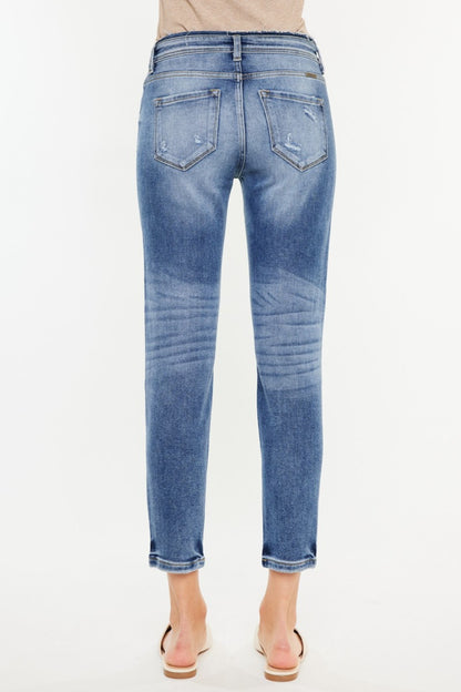 Kancan High Rise Distressed Mom Jeans - Tigbul's Variety Fashion Shop